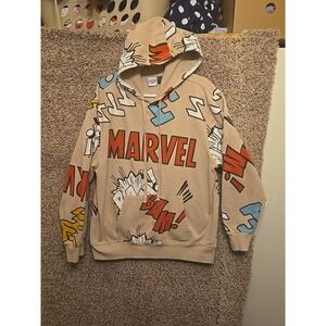 Disney 100 Marvel Graphic Hoodie XL Sweatshirt  Sweater Pullover All Over Print